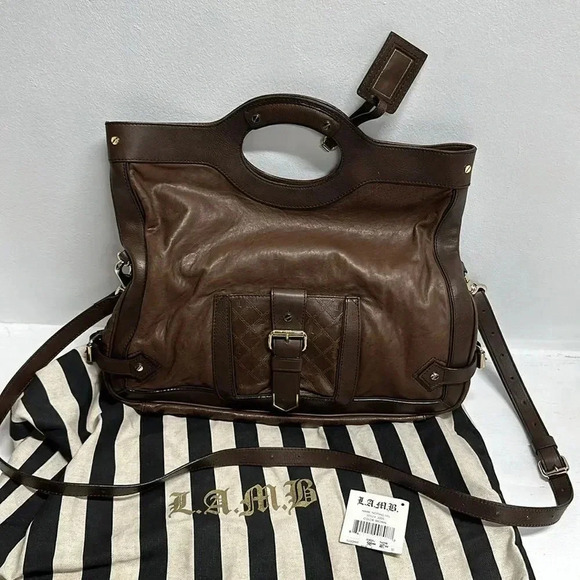 Lamb by Gwen Stefani Purse Notting Hill Leather Handbag Satchel Crossbody Brown - Picture 1 of 11